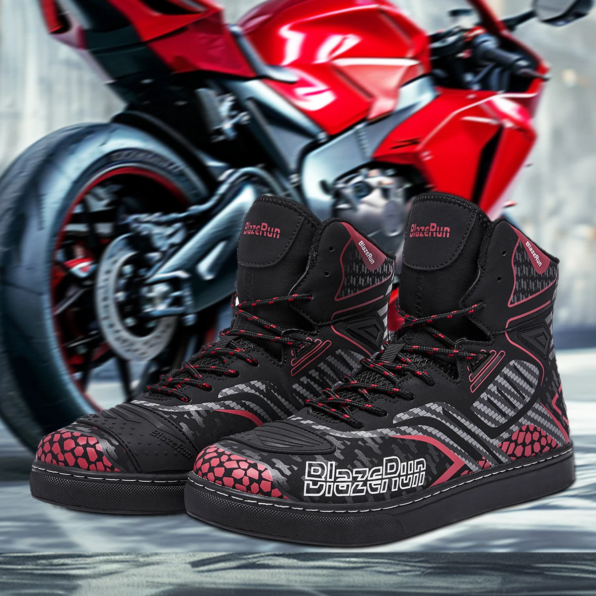 

High Top Moto Riding Shoes Unisex Summer Breathable Motorcycle Riding Short Boots Anti-slip Protection Casual rides Gear