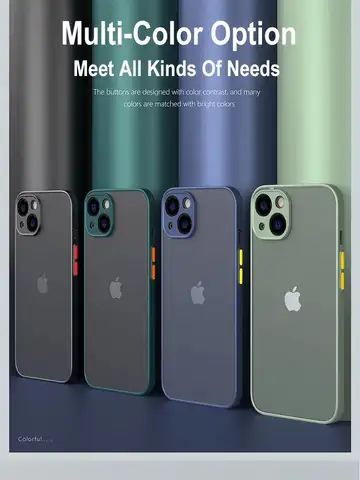 New Armor Bumper Shockproof Phone Case For iPhone 15 11 12 13 Mini 14 Pro XR X Xs Max 7 8 Plus SE 2020 Silicone Hard Cover Capa