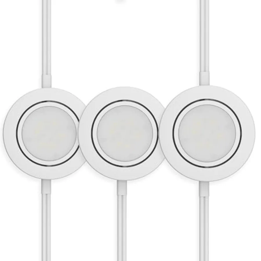 

LED Puck Lights 3-Pack, 2.75" Metal Housing, Wall-Dimmer Compatible, 2700K Warm, Finish, Plug-in or Hardwired, ETL Listed, IN-0