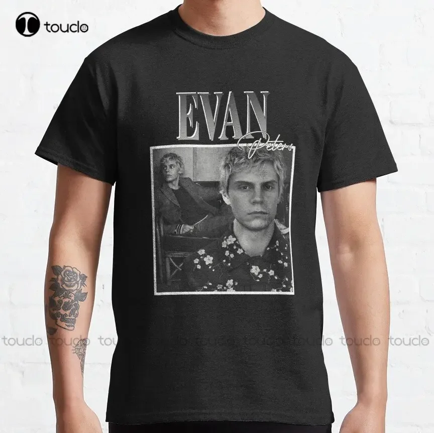 Evan Peters Classic T-Shirt Black Tshirt Men Custom Aldult Teen Unisex Digital Printing Tee Shirts Xs-5Xl Custom Gift Streetwear