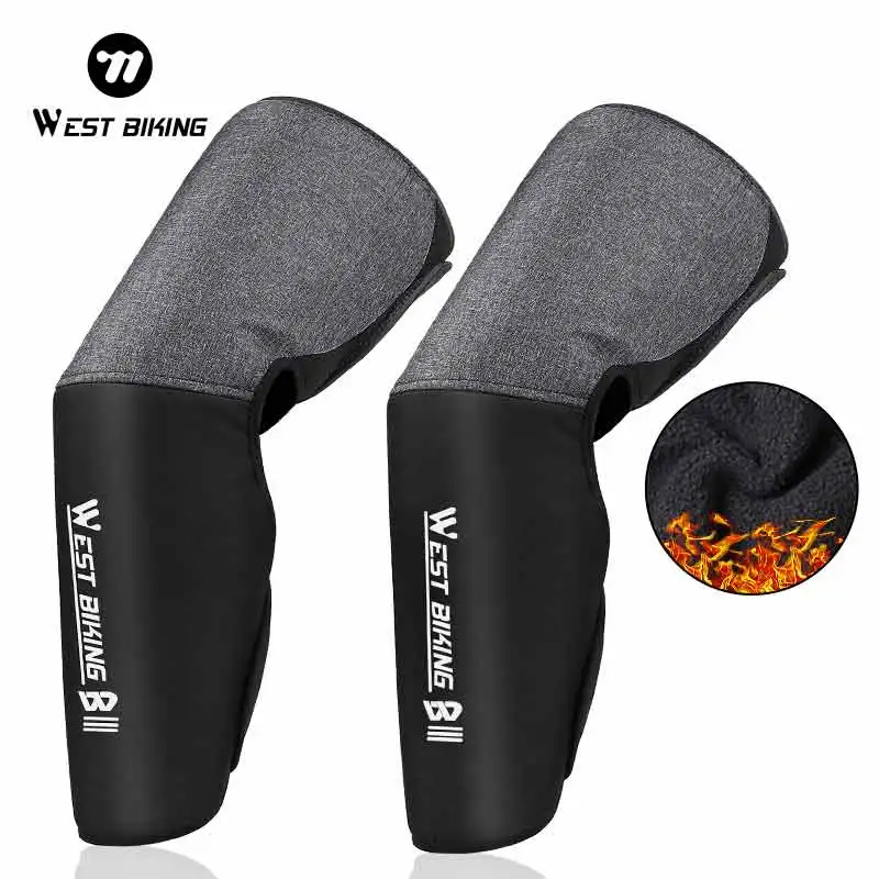 WEST BIKING Winter Cycling Thermal Leg Warmers Windproof Waterproof Knee Sleeves with Warm Fleece Lining & Reflective Safeties