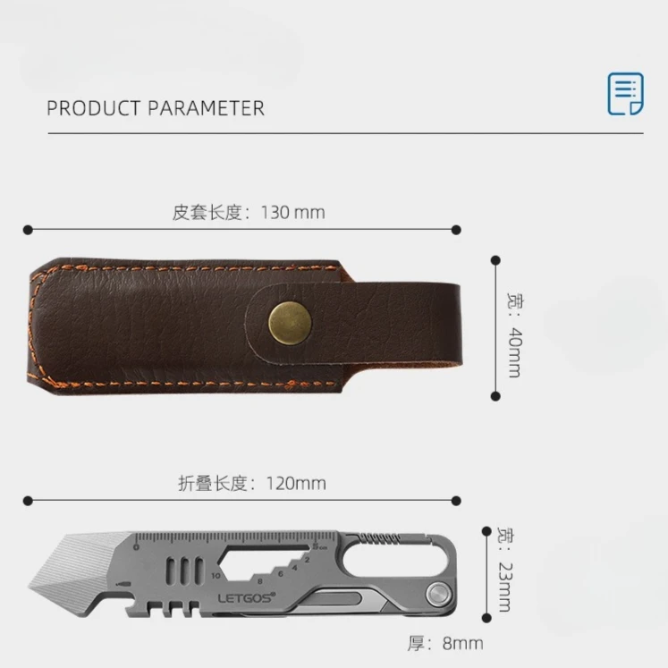 

NEW TC4 Titanium Alloy Folding Multi-functional Manual Combination Tool, Outdoor Portable Emergency Crowbar EDC Tool