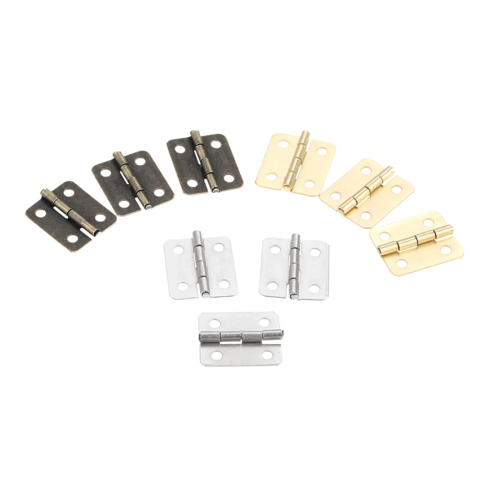 10Pcs 18*16mm Door Cabinet Luggage Hinges Jewelry Wooden Box Furniture Decoration Hinges with Screws Antique Bronze/Silver/Gold