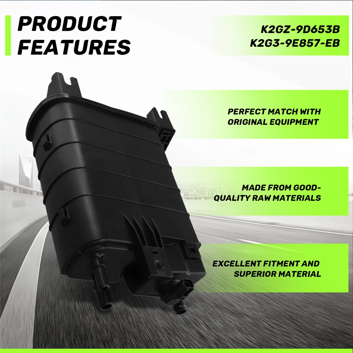 

#83Q Automotive Parts & Accessories,Car Fuel Vapor Charcoal Canister K2GZ-9D653-B K2GZ9D653A for Ford,Black