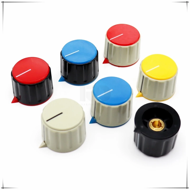 2PCS KN28-21 28*21MM Plastic knob Potentiometer knob cap Instrument panel operation switch knob cap Round hole 6MM