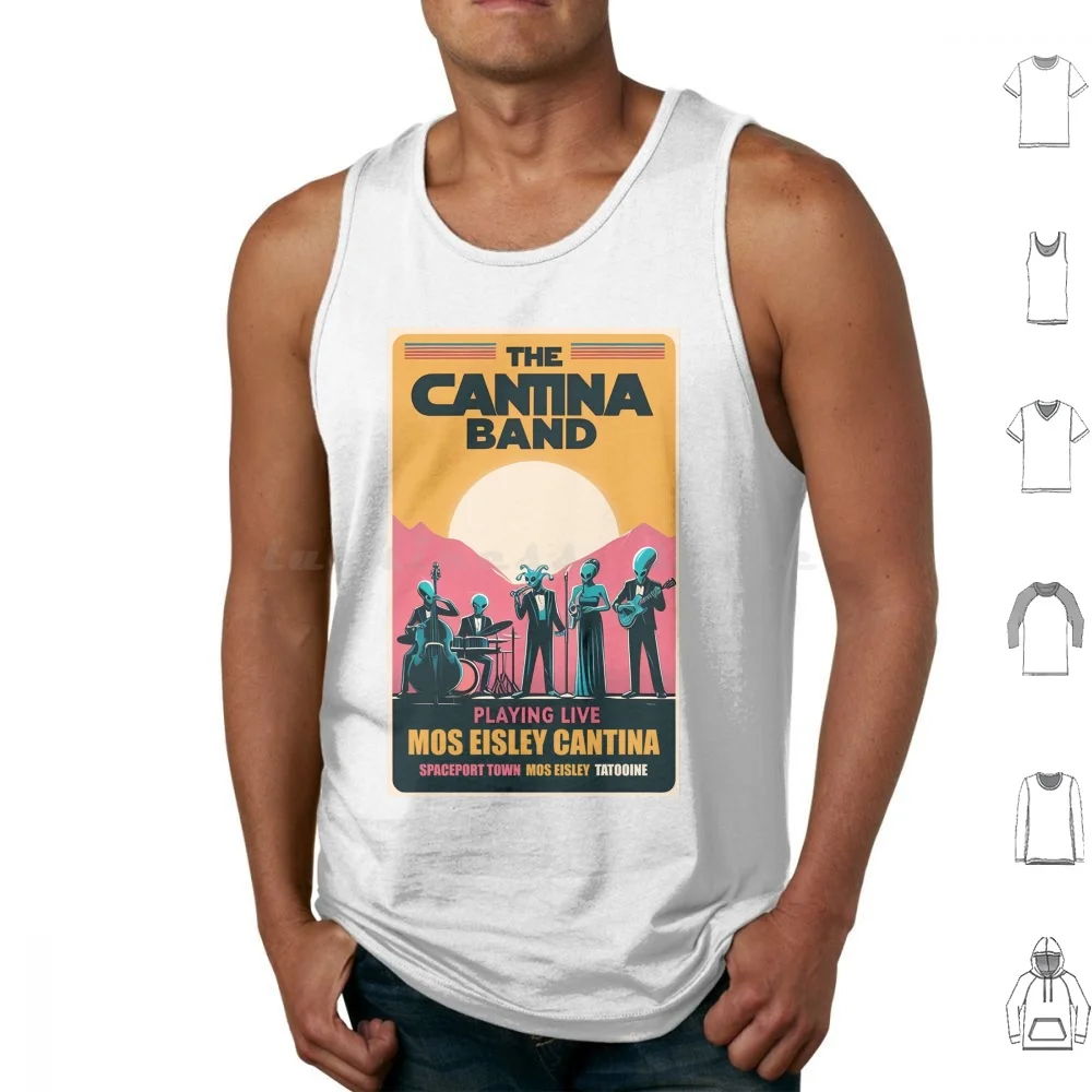 

Кантина группа играет в прямом эфире на Татуин промо постер майки жилет без рукавов Кантина Татуин группа войны звезда музыка Sci