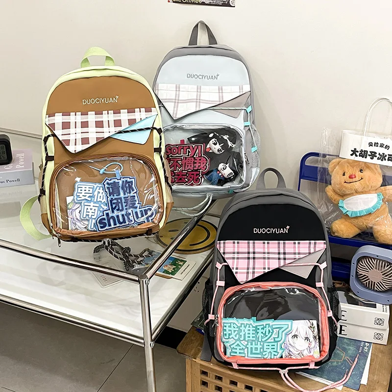 

Compact nylon 2D girl comic book exhibition schoolbag, women's fresh style, large capacity, double-shoulder backpack, ita bag