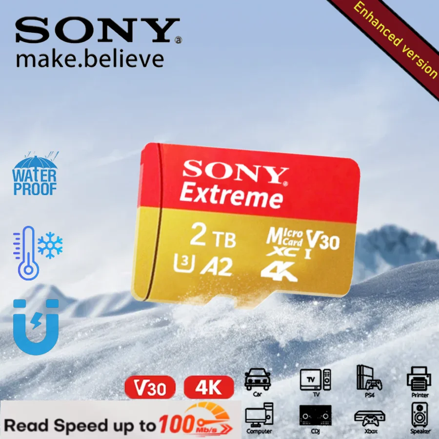 

Sony оригинальная высокоскоростная карта памяти Micro TF SD емкостью 2 ТБ для мобильного телефона, компьютера, камеры, флэш-памяти