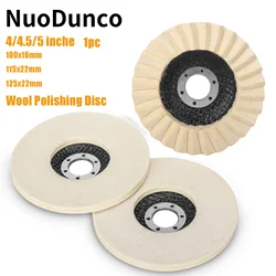 100/115/125mm Wool Felt Polishing Pad Sturdy Angle Grinder Polishing Disc for Metal Ceramic Polishing Wheel Grinding Tool 1pc