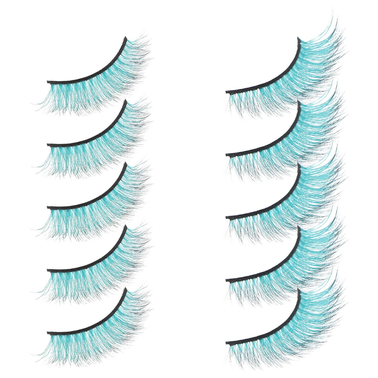 

10Pcs Colored Fake Eyelashes Professional Volume Thick Lash Extensions Natural Look Bulk Eyelash Strip False Lashes for Makeup
