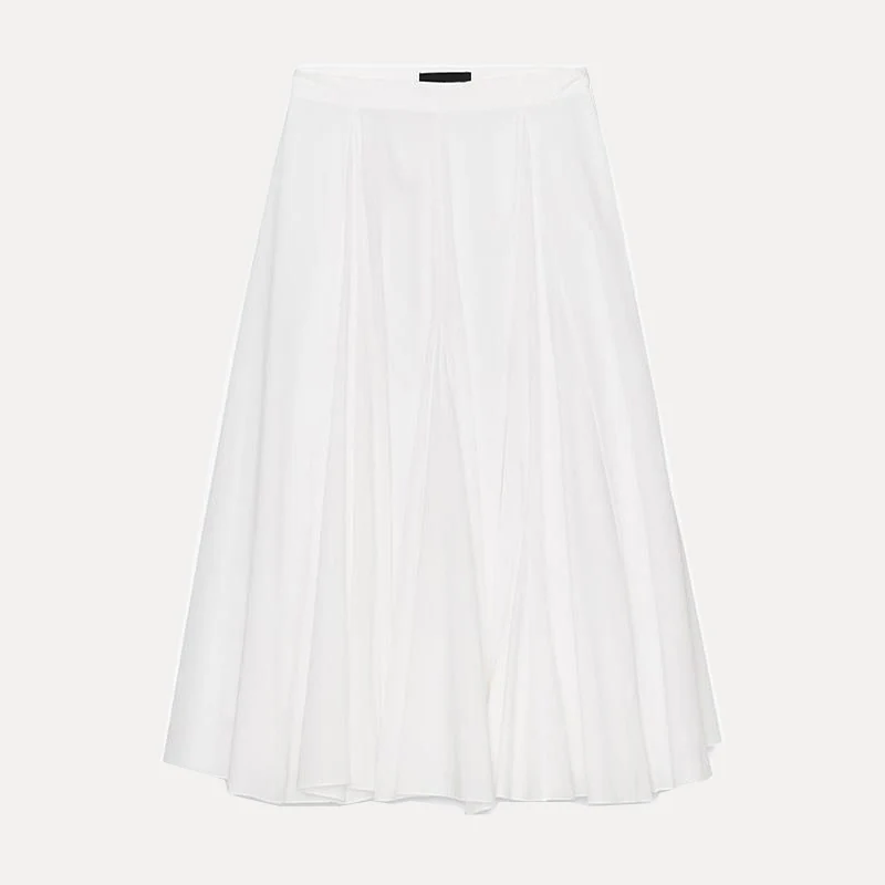 

Ele Gentle Long Skirt Women's Sle Simple Series Spring New Arrival Polyester Fiber Midi Skirt Classic Color