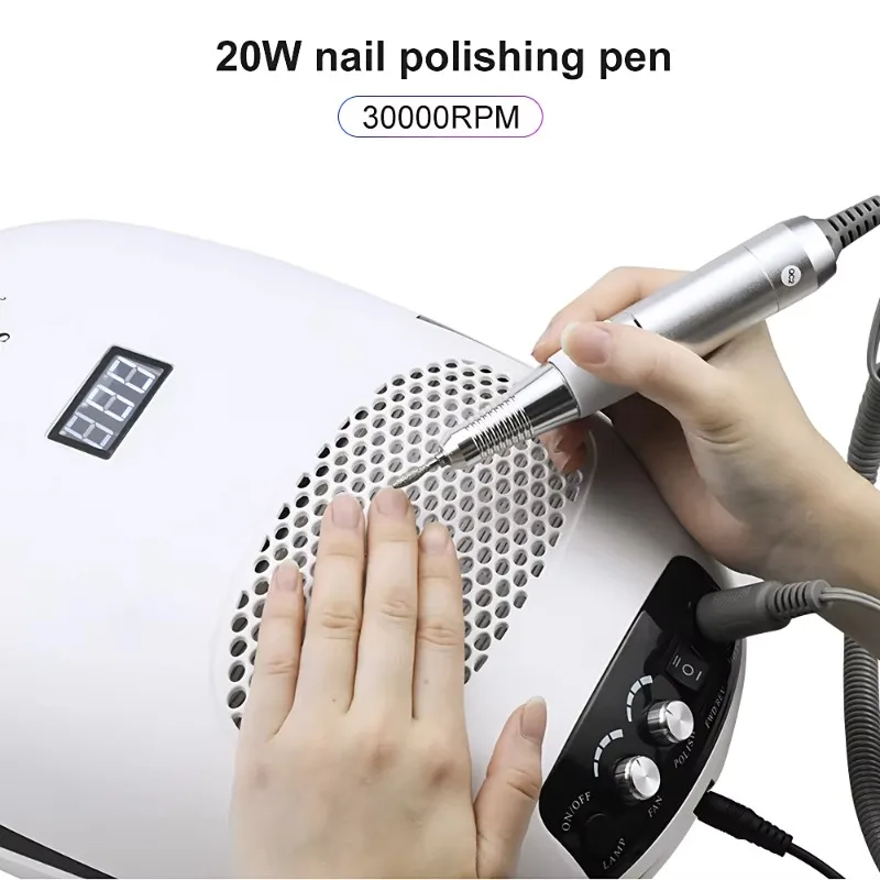 

3 in 1 Multifunction Nail Dust Vacuum Cleaner Electric Nail Drill 140W UV LED Nail Lamp Manicure Machine