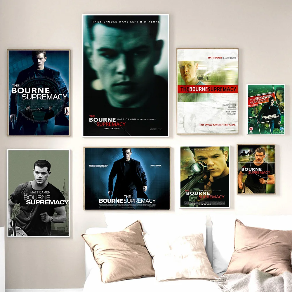 The Bourne Supremacy Action Thriller Film Art Print Poster Video Room Cinema Wall Stickers Modern Movie Canvas Painting Decor