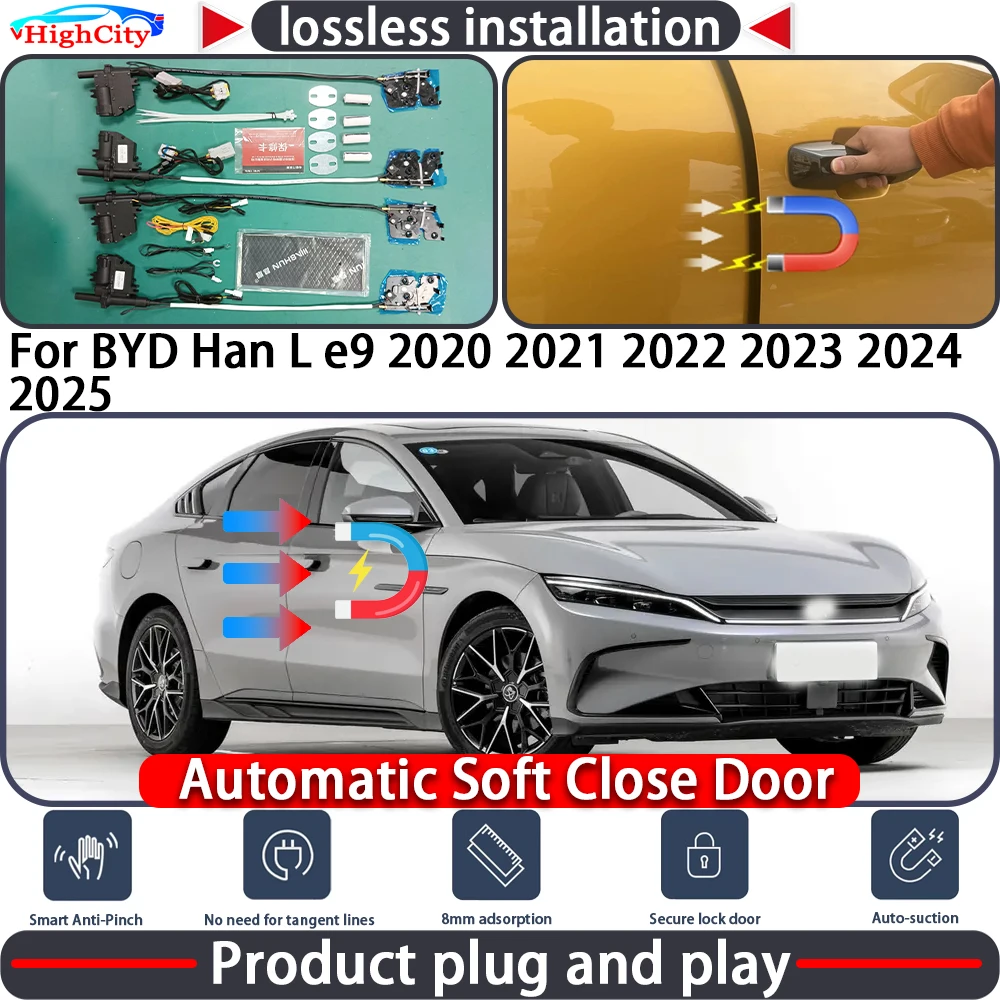 HighCity Electric Closing Door Lock Actuator for BYD Han L e9 2020 2021 2022 2023 2024 2025 Soft Close Power Latch System Auto
