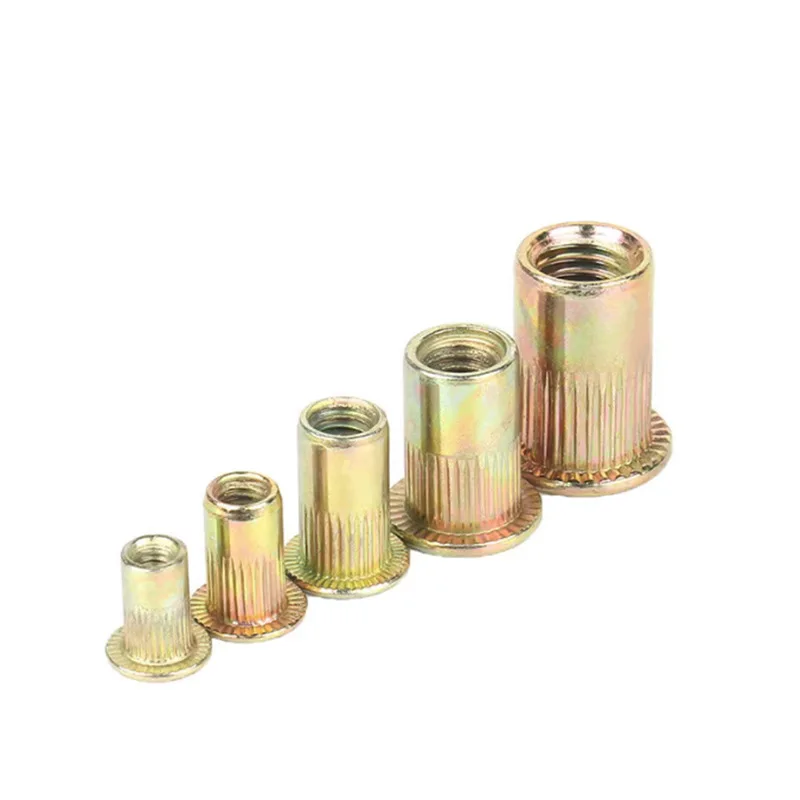 150pcs M3-M10 carbon steel galvanized rivet nut with flat head and vertical grain