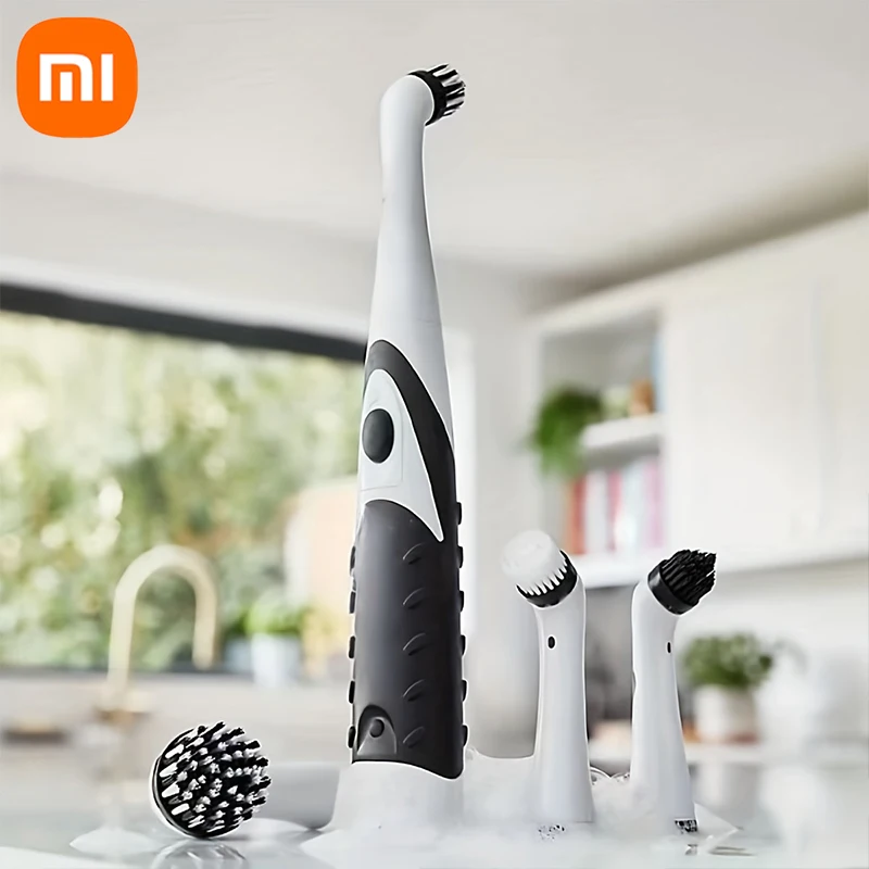 Xiaomi Cleaning brush Sonic Scrubber Cleaning Tool With 4 Brushes Multifunctional Electric Cleaning Brush Cleaning Supplies New