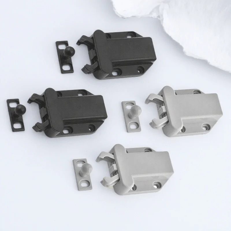 4Pcs Safe Push Latch Plastic Door Open Catch Lock for Cupboards Cabinets Reliable Convenient Use Drawer Safe Push Latch