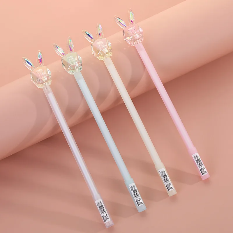 1 Pieces Stationery Cute Crystal Rabbit Gel Pen Creative