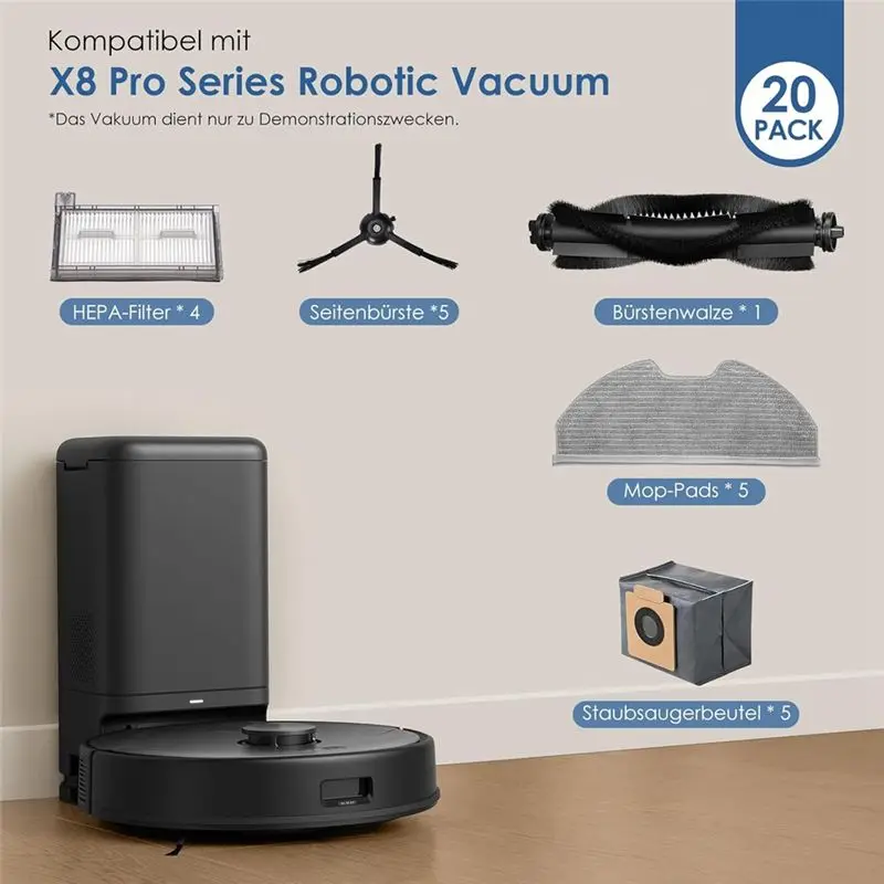 [NEWA66Z!】 For Eufy X8 Pro/X8 Pro SES Robot Vacuum Cleaner Main Side Brush Hepa Filter Mop Cloth Dust Bags Accessories