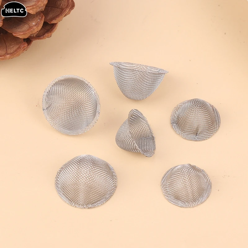 10Pcs Stainless steel Tobacco Pipe Metal Filter Ball Stainless Screen Pipes Tube Cap Filter Mesh Household Tobacco Accessories