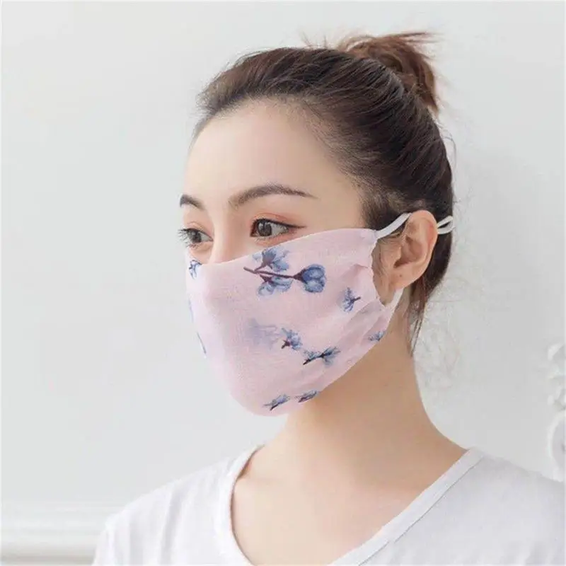 Maschera riutilizzabile Copertura protettiva in chiffon Protezione solare sottile regolabile Antipolvere