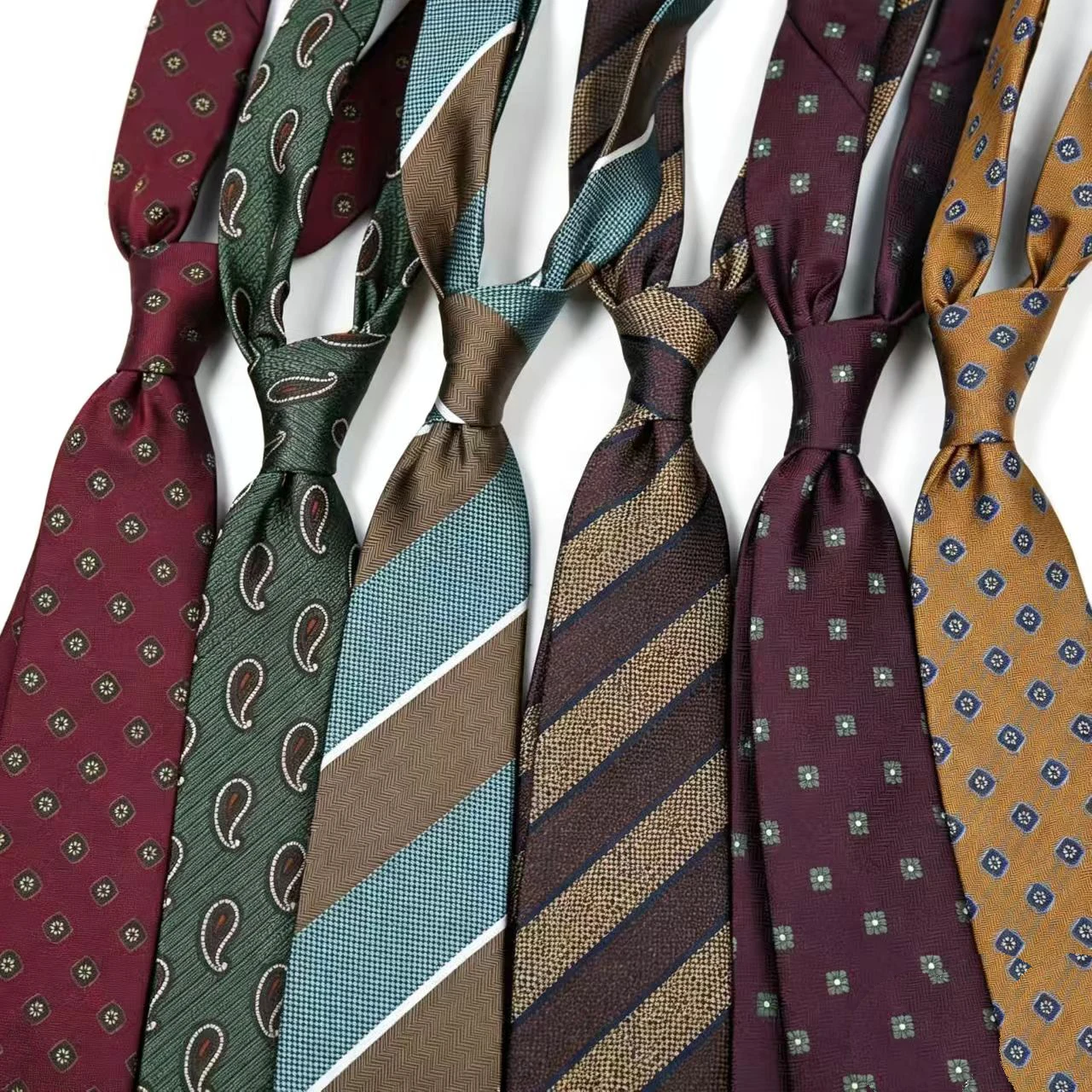 Linabiway Fashion 8cm Width Floral Printed Neck Ties for Men Vintage Pattern Suits Tie Gravatas Blue Mens Neckties Gifts