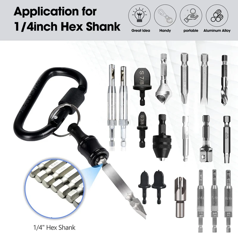 Porte-embouts de tournevis à tige hexagonale, barre d'extension à changement rapide, porte-embouts en métal, 1,4 ", 12 pièces