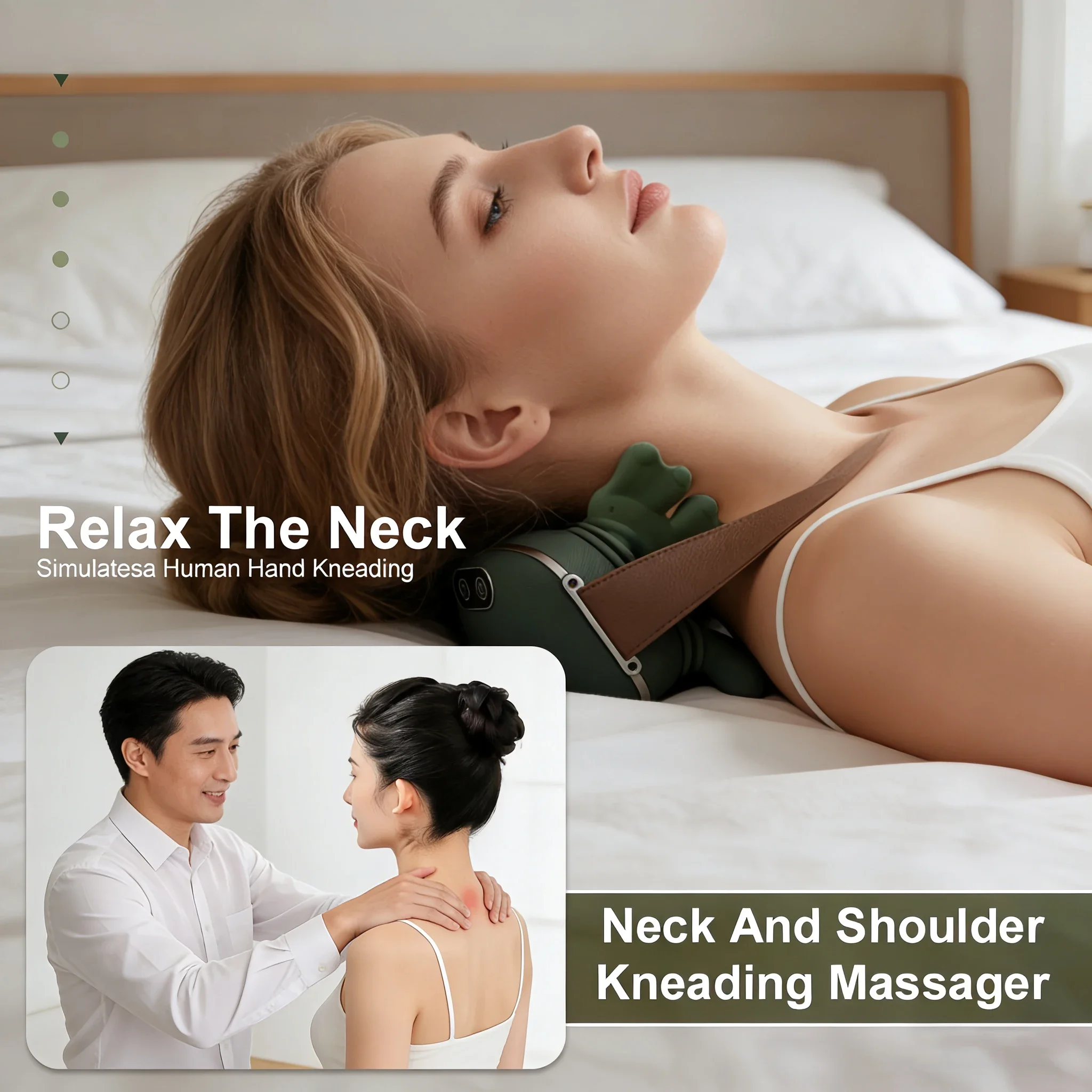 

4D Bionic Finger Neck Shoulder Massager Wireless Neck Cervical Trapezius Kneading Massage Shawl Brushless Motor Neck masajeador