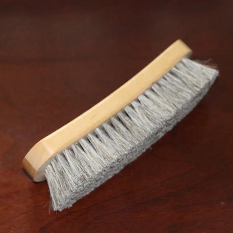 Full Horse Hair Brush, Gray White Hair, Shoe Leather Grease, Polishing, No Skin Damage.