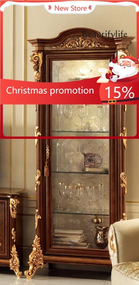 

Большой телевизионный шкаф из массива европейского дерева с резьбой в виде цветов, в неоклассическом стиле, для гостиной, с функцией хранения и декоративным оформлением, высококачественный дизайн X