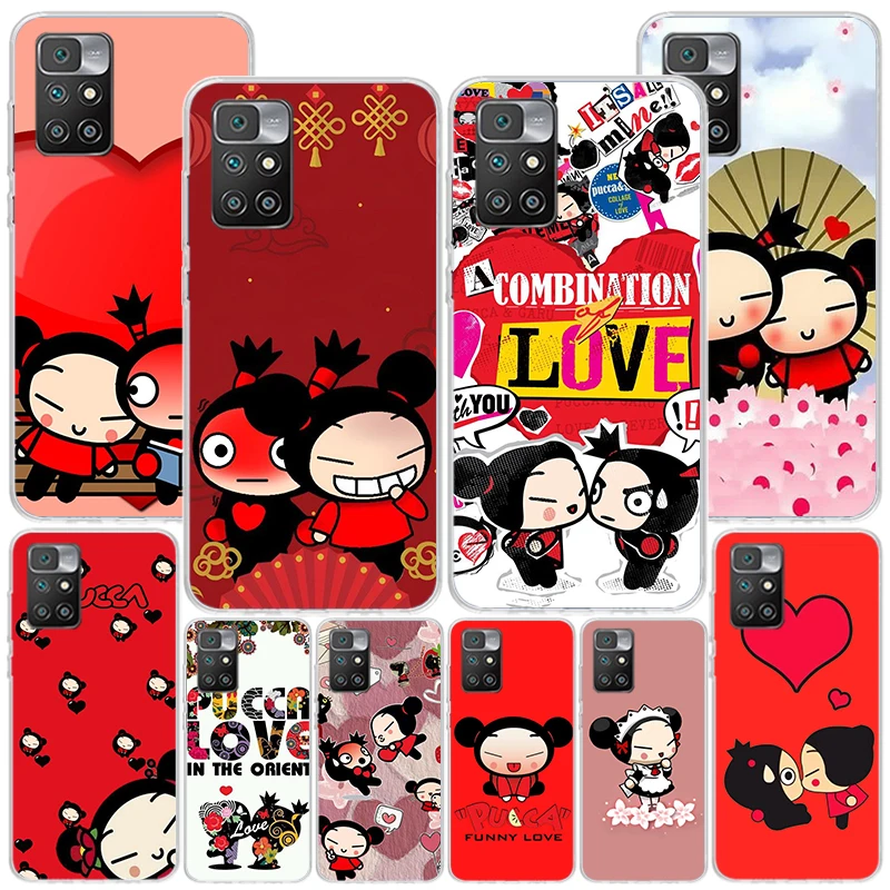 Cute Cartoon Pucca Garu Phone Case For Xiaomi Redmi 12 12C 10 10C 10A 9 9A 9C 9T 8 8A 7 7A 6 Pro 6A K70 K60 K40 K20 S2 Print Cov