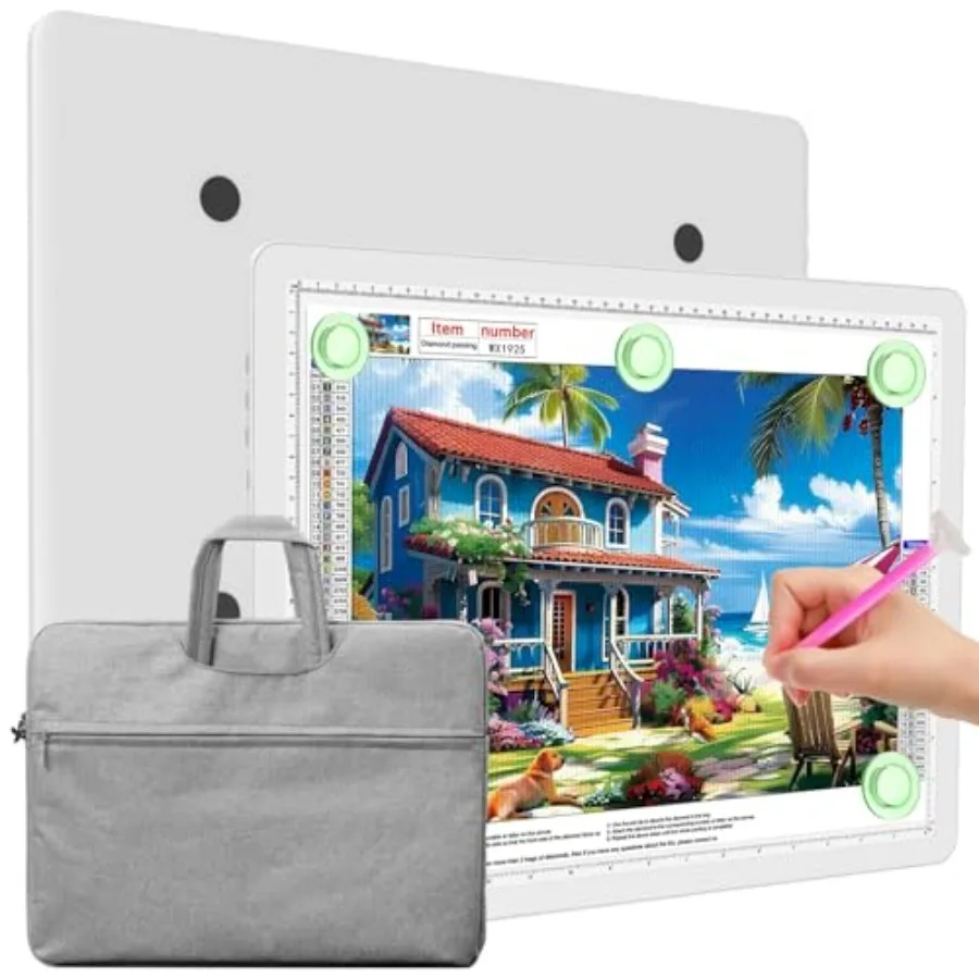 

Магнитный световой планшет-сумка для алмазной вышивки: сверхъяркий LED-планшет для трафаретирования с боковыми кнопками, световой стол для алмазного искусства