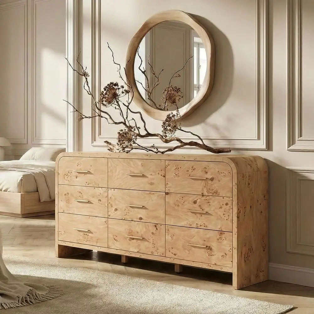 

Curved 9-Der Drer or Bedroom, 63" Wide ern Chest o Ders, Vanity Desk TV Stand or Living Room, Closet Storage Ders Organizer urni