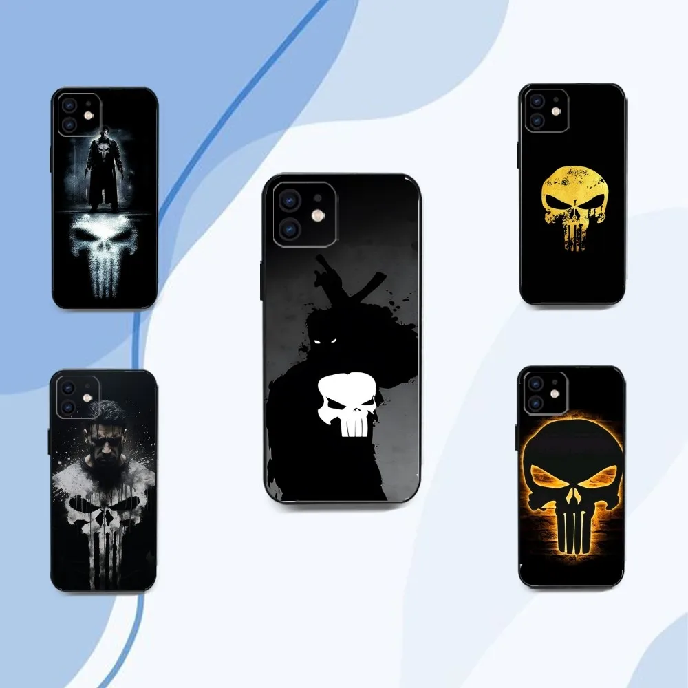 P-Punisher Phone Case For Iphone 15 11 13 14 Pro Max 7 8 Plus X Xr Xs Max Se2020 12mini Cover Case