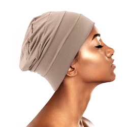 Modal Cotton Turban Ladies Night Sleep Hat Full Cover Inner Hijab Caps Muslim Stretch Beanie Cancer Hair Loss Chemo Cap Turbante
