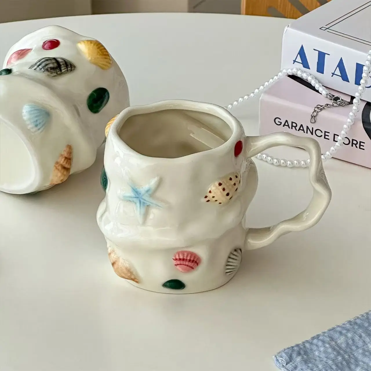 300ml Irregular Ceramic Mug Creative Office Coffee Cups Hand-painted Home Breakfast Milk Drink Ware Christmas Halloween Gifts