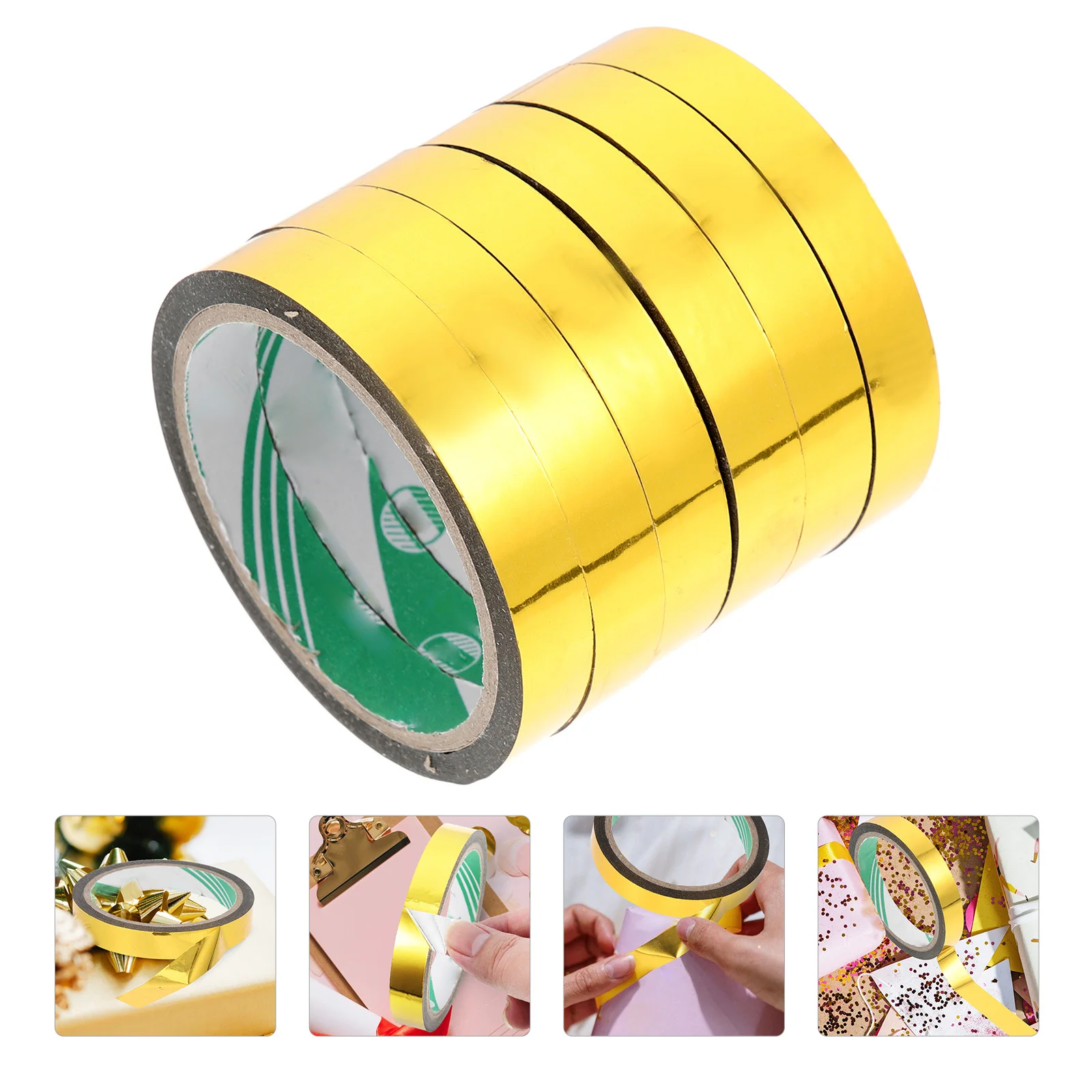 

6 Rolls Gold Metallic Tape DIY Graphic Art Tape for Creative Crafts and Notebook Decoration Students Stationery
