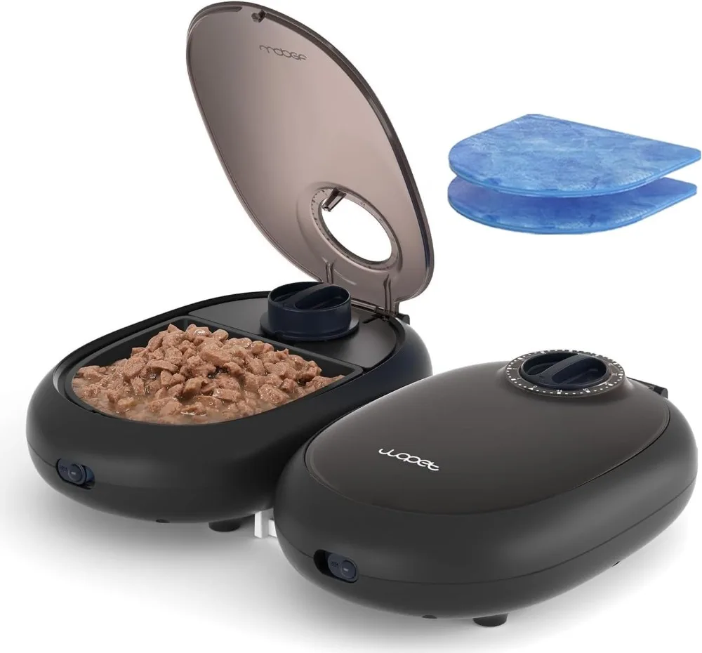 

Programmable Pet Feeder with Ice Pack, 48H Timer for Cats & Small Dogs - Fresh Meals