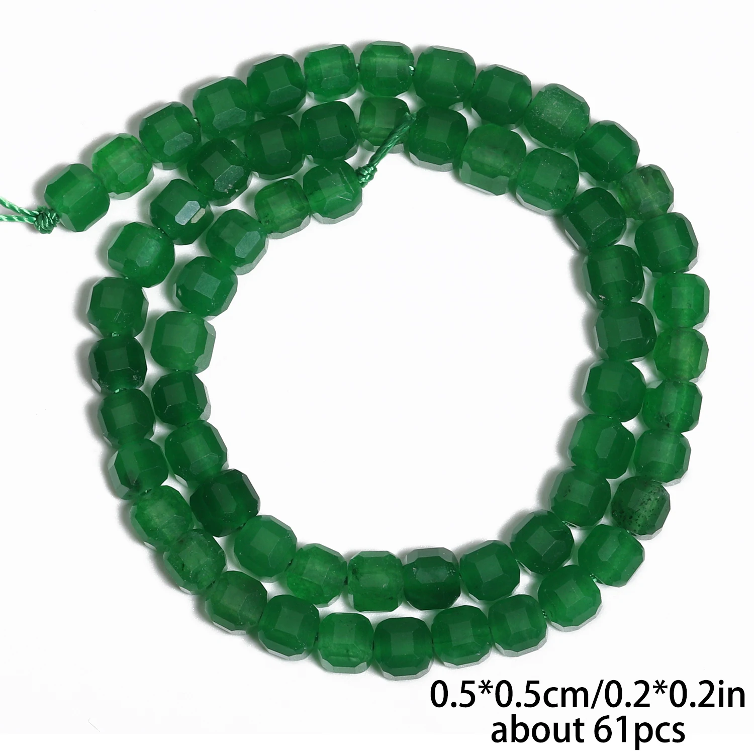 Natural Green Chalcedony Stone Beads 5mm Facted Cube Shape Beads for Jewelry Making Diy Bracelet Beadings Accessories Wholesale