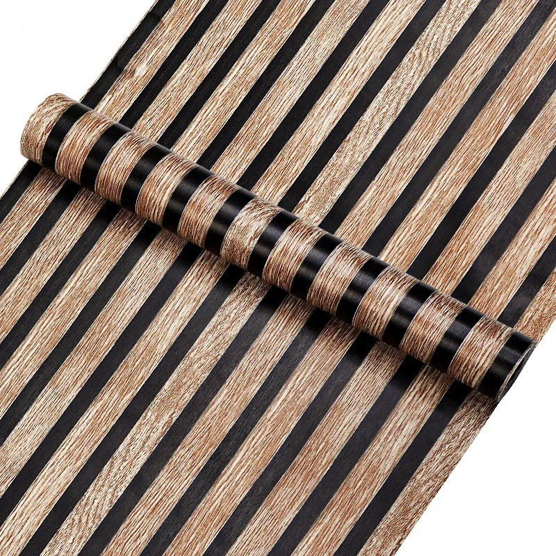 45cm Big Roll Home Decoration Background Wall Desk Cabinet Wallpaper Wood Stripes Waterproof PVC Self-adhesive Wall Stickers