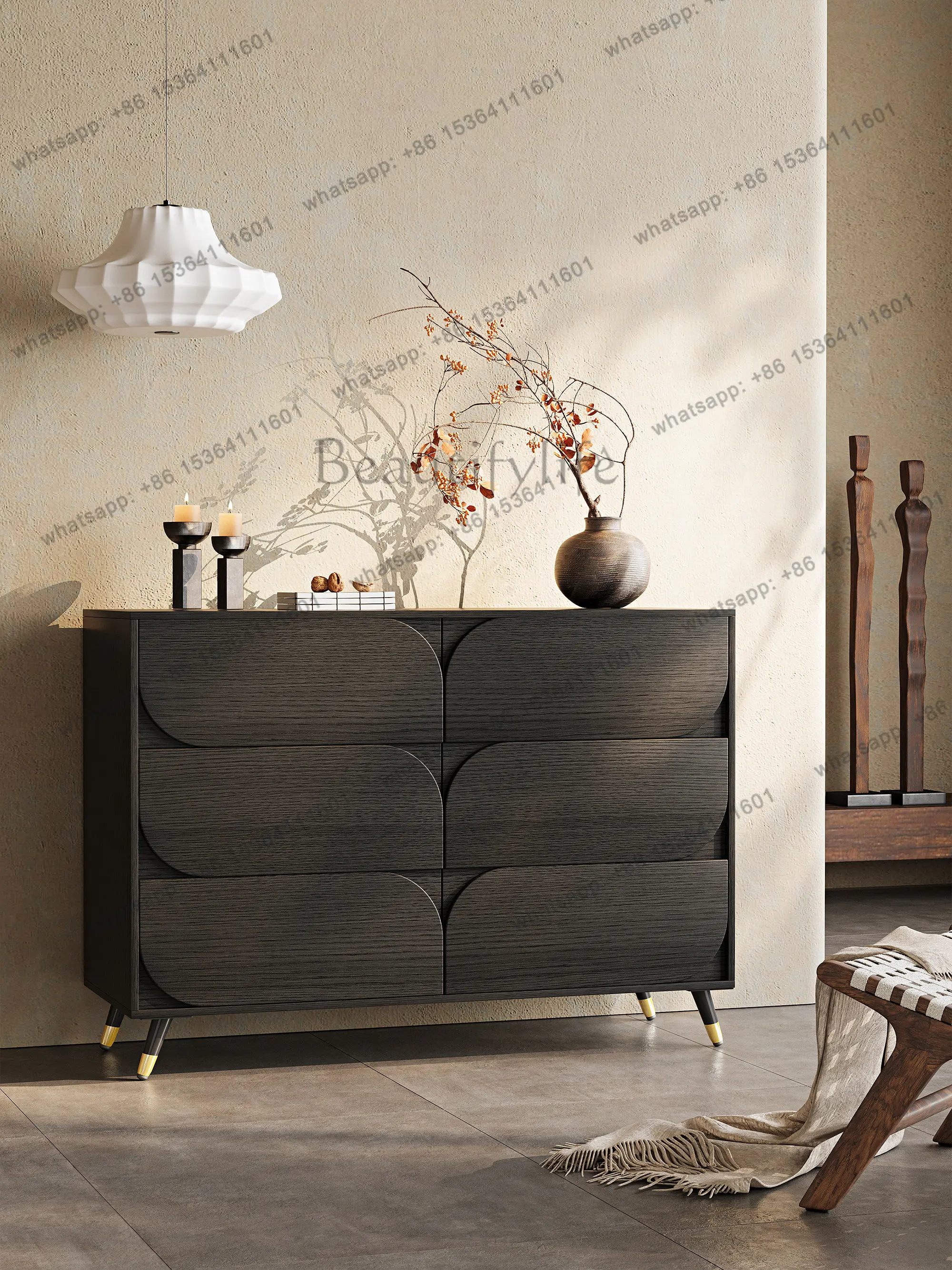 

Retro solid wood chest storage against the wall Bedroom rack Locker Living room