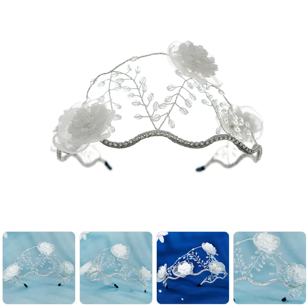 

Classic Bride Headband with Rhinestones Lace Hair Accessory for Women Wedding Prom Formal Events Feminine Elegant Look Stylish