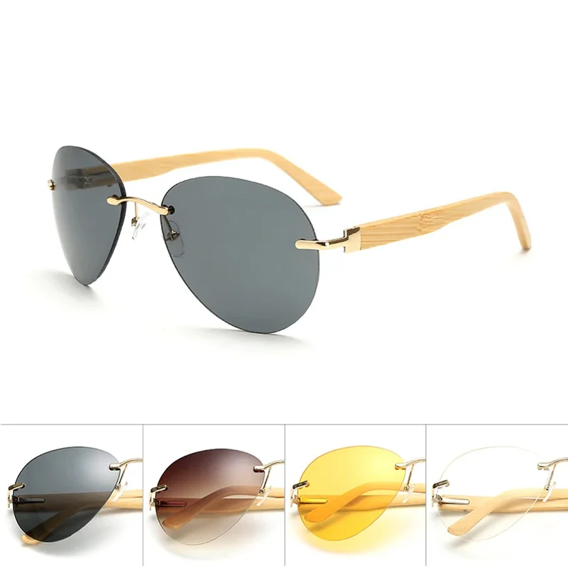 Promotional Bamboo Wood Pilot Sunglasses for Men and Women, Metal Sun Glasses, Sale by Bulk