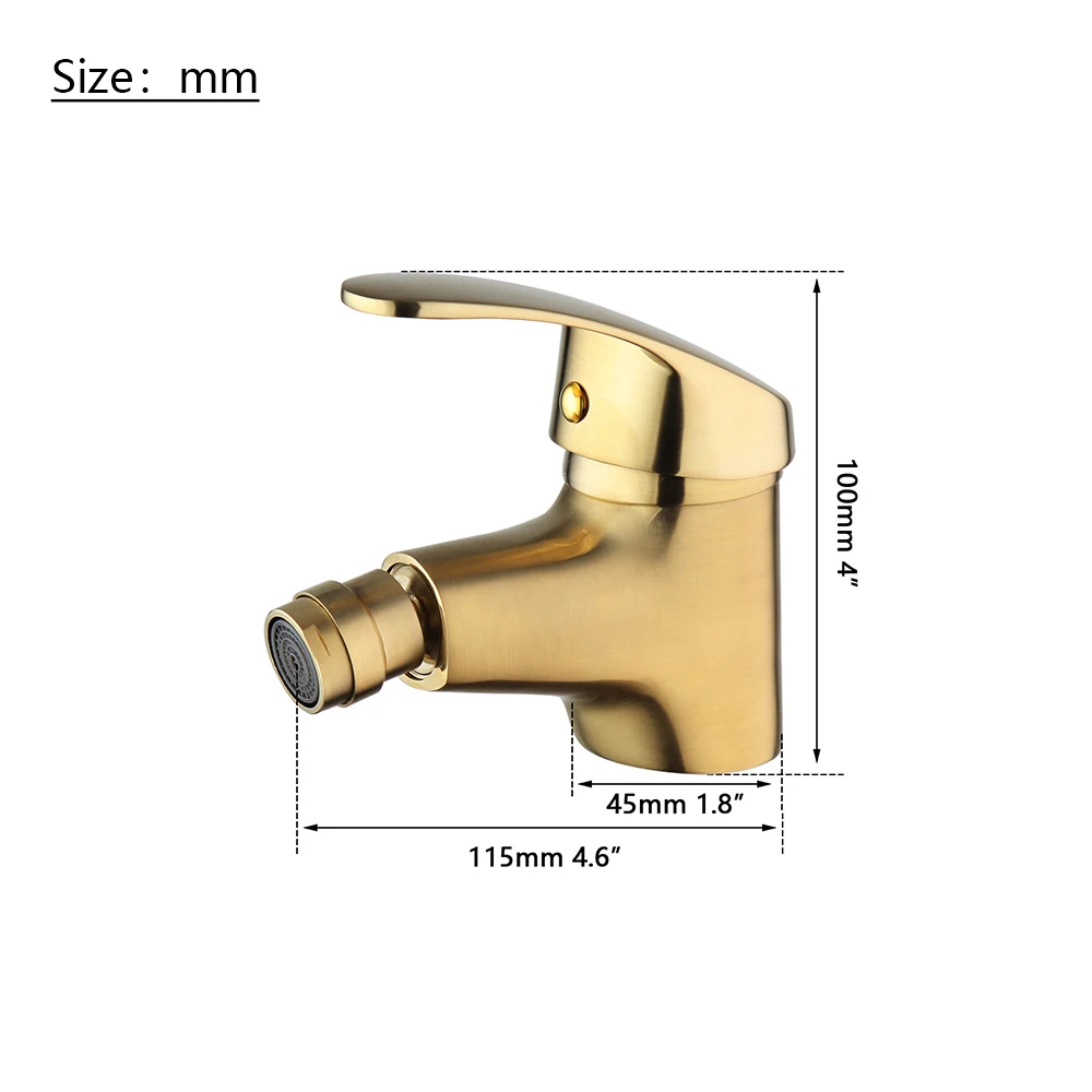 Torayvino Bathroom Faucet Brushed Gold Solid Brass Bidet Faucets Vessel Sink Tap Deck Mounted Hot and Cold Mixer Water Torneira