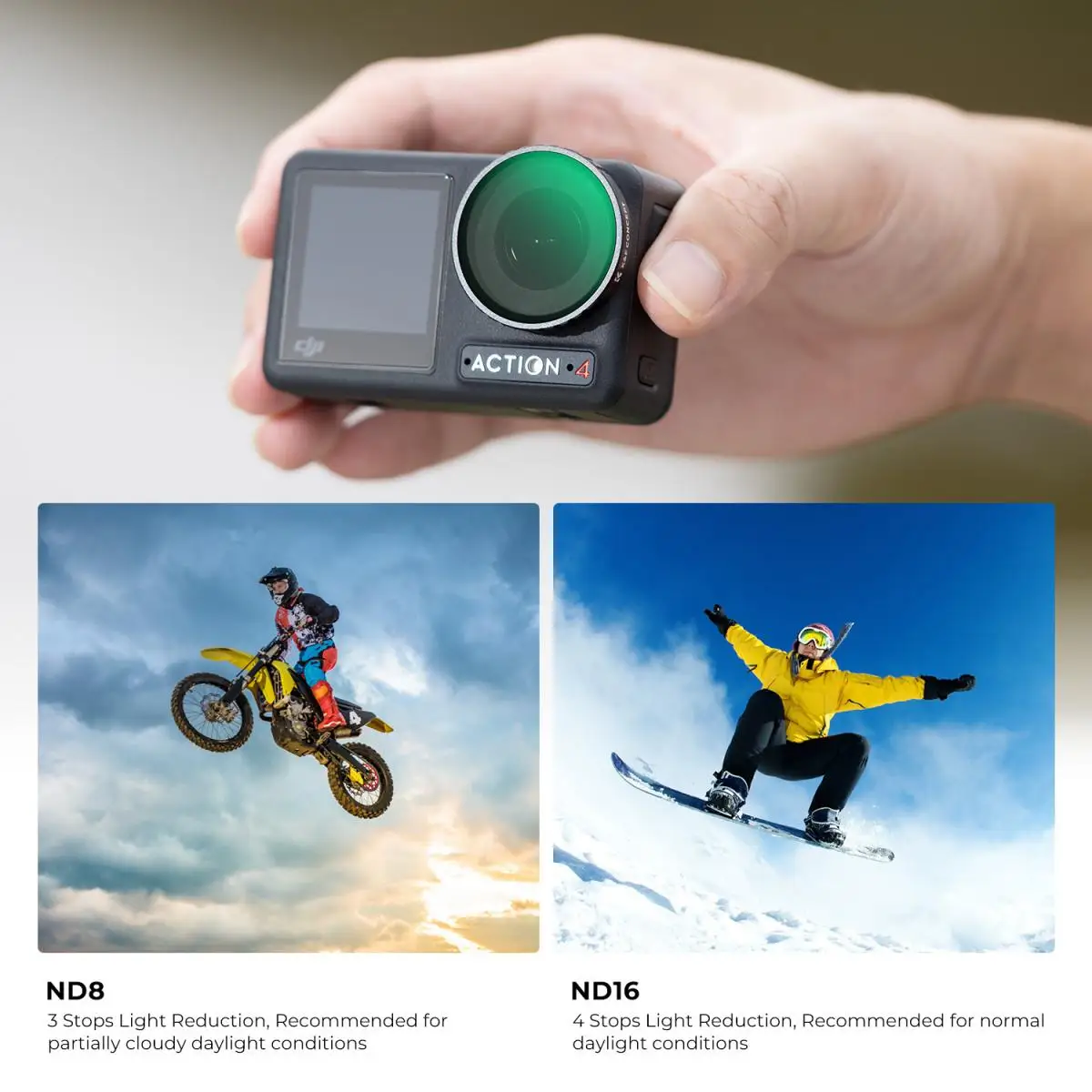 K & F Concept Kit Filter lensa ND8 + ND16 + ND32 + ND64 untuk DJI Osmo Action 4 Optical Glass Filter tahan air dengan 28 lapisan Multi