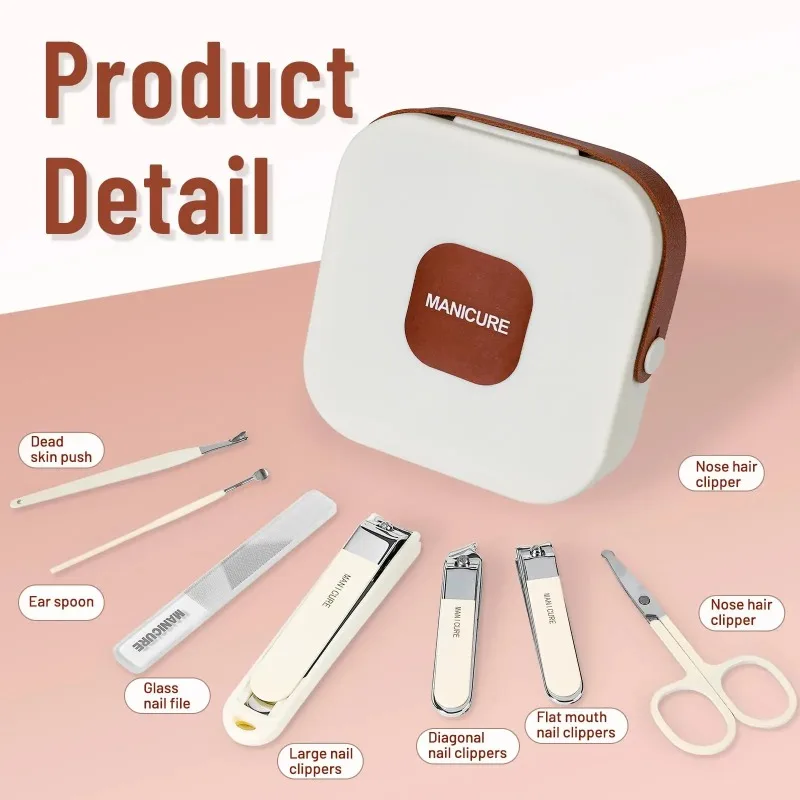 Anti-splash nagelknipper set Hand in hand manicure tondeuse manicure tondeuse bescherming tool manicure 7-sets nagelknipper set