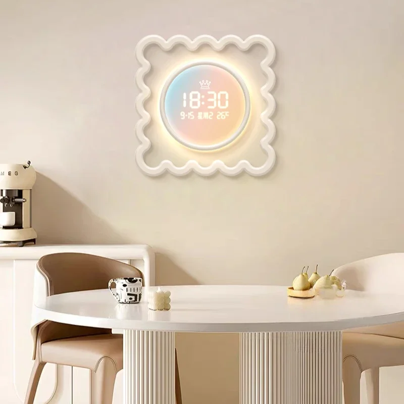 New Home Decor Perpetual Calendar Electronic Clock Living Room Decoration Dopamine Clock LED Light Connected To Power Clock