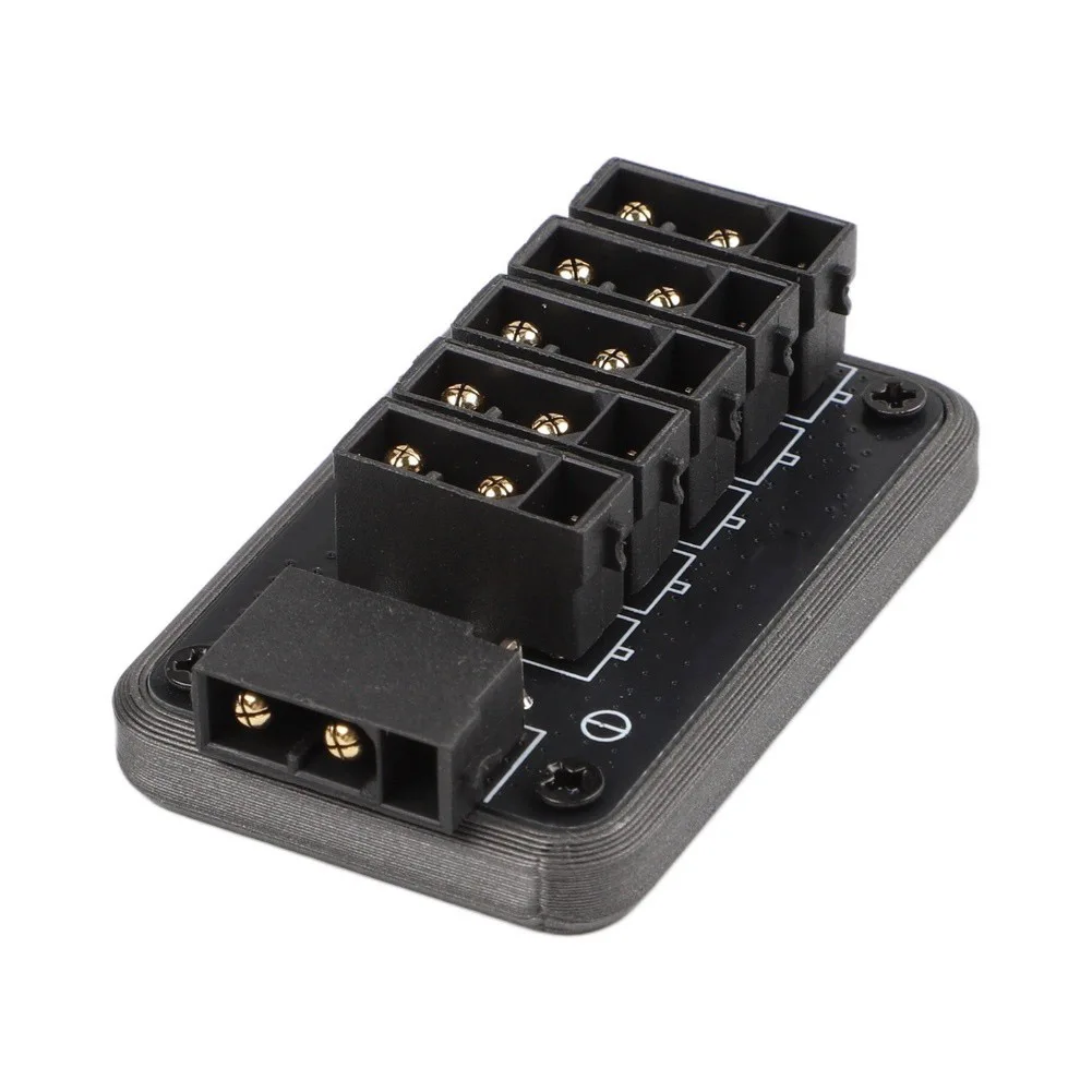 Black 5 Way Power Distribution Board With Dual For Xt30 Input Output For RC Model Robot Car Boat DIY High Current 50A PCB Module