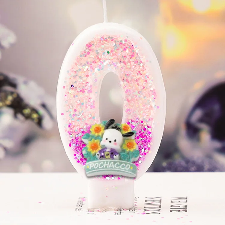 Kawaii Pochacco Birthday Candle Sanrio number Candles Birthday Cake Decoration Anniversary Party Candles Scene decoration