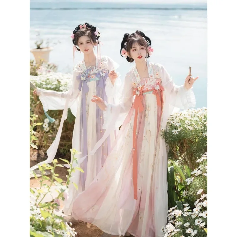 

Chinese Traditional Folk Dance Costumes Stage Performance Female Exquisite Embroidered Butterfly Hanfu Dresses Best Friend XL